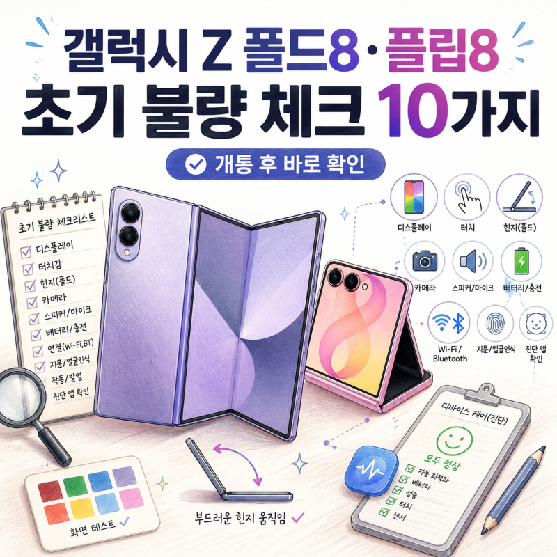 갤럭시 Z 폴드8·플립8 초기 불량 확인 방법, 개통 후 꼭 체크할 10가지