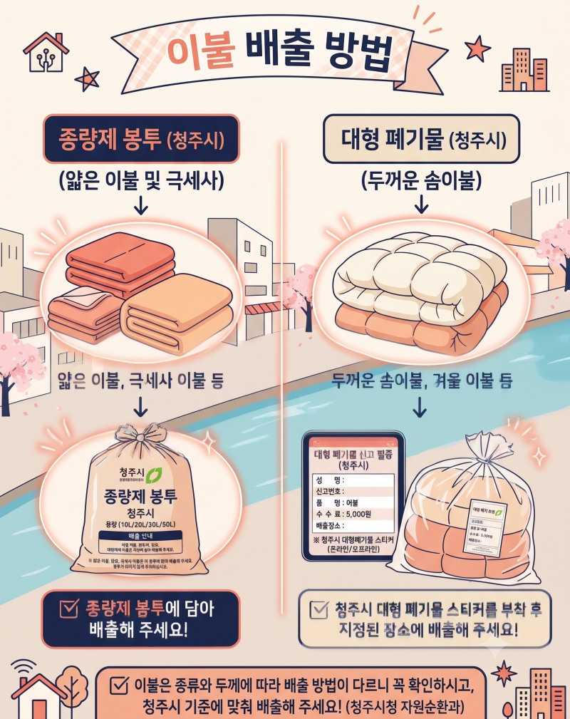 이불 버리는 법, 재질마다 다릅니다 청주 광목사랑 포라트가 정리했어요