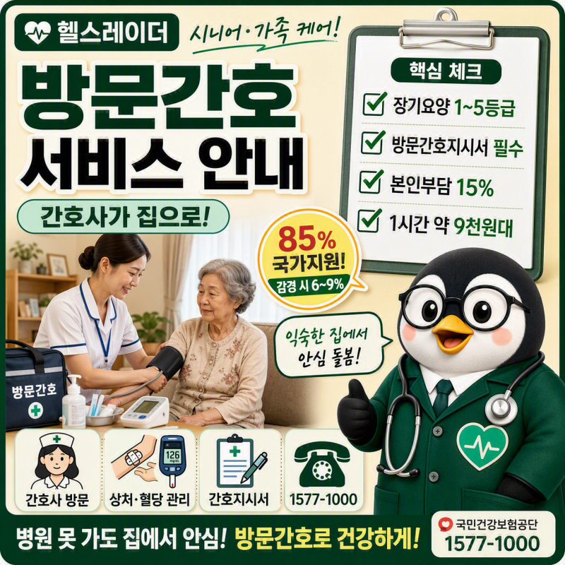 방문간호 서비스 안내 (2026 대상·비용·방문간호지시서·신청 방법)