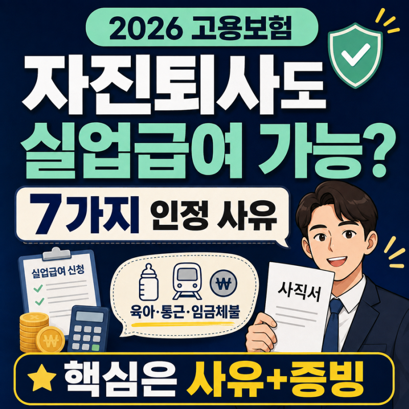 자진퇴사해도 실업급여 받는 7가지 경우｜육아·통근·임금체불