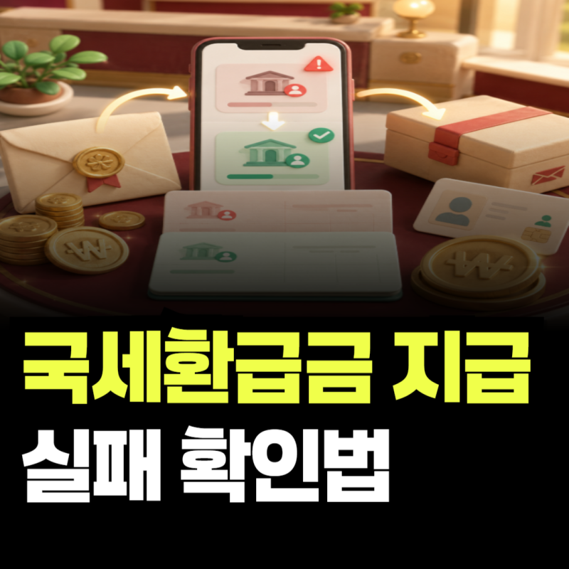 국세환급금 지급 실패 확인법, 본인 명의 계좌로 다시 신청하는 순서