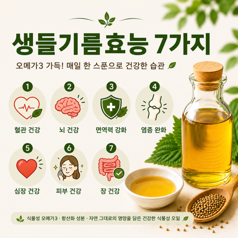 생들기름효능 총정리! 오메가3부터 먹는법, 하루 섭취량, 보관법까지