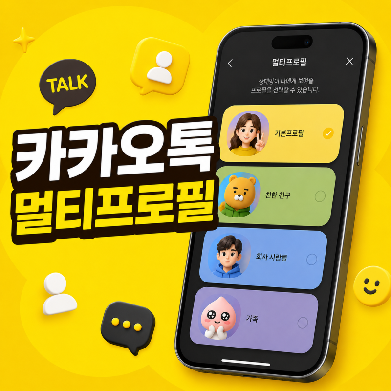 카카오톡 멀티프로필 설정 방법, 지정친구 추가하면 어떻게 보일까