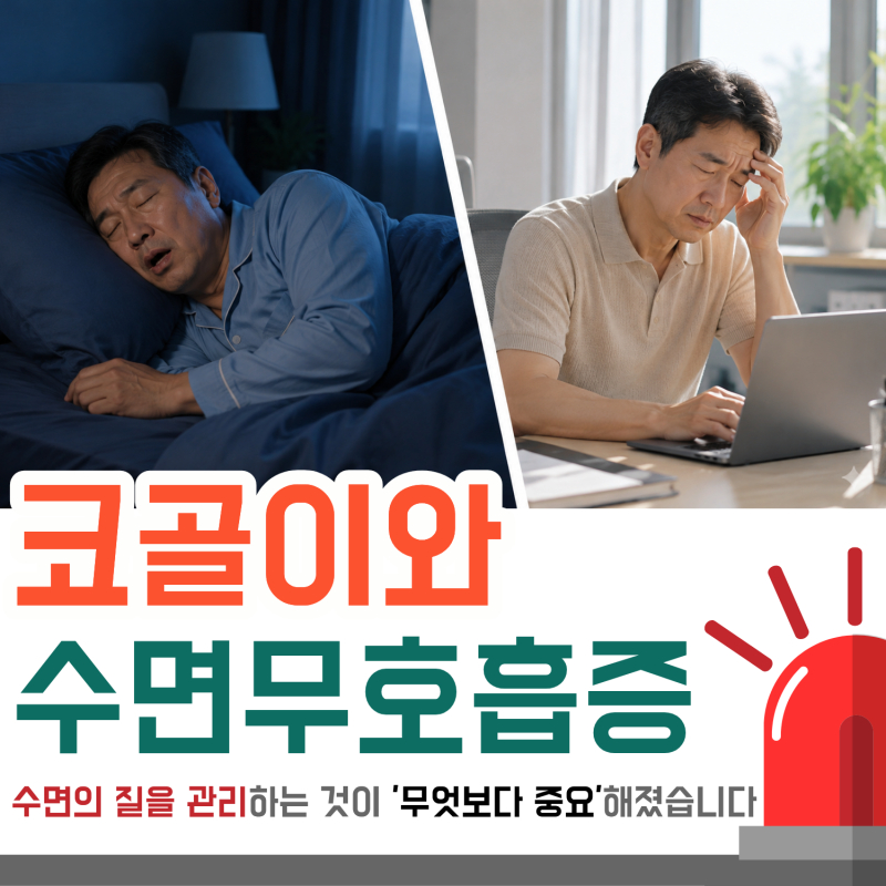 코골이와 수면무호흡증 병원에서 검사를 받아야 하는 이유｜전주 탑이비인후과