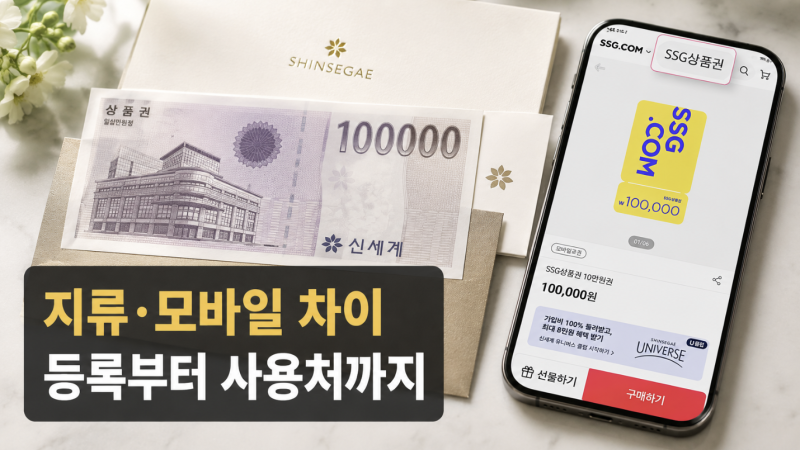 신세계상품권 등록부터 사용처까지, 지류·모바일 헷갈리는 차이
