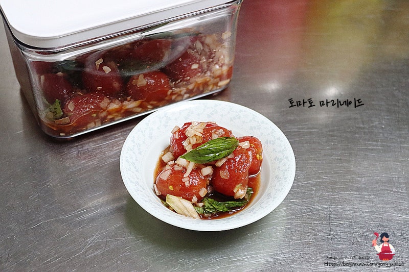방울 토마토 마리네이드 레시피 껍질 벗기면 부드럽고 껍질째 만들기 하면 건강해:)