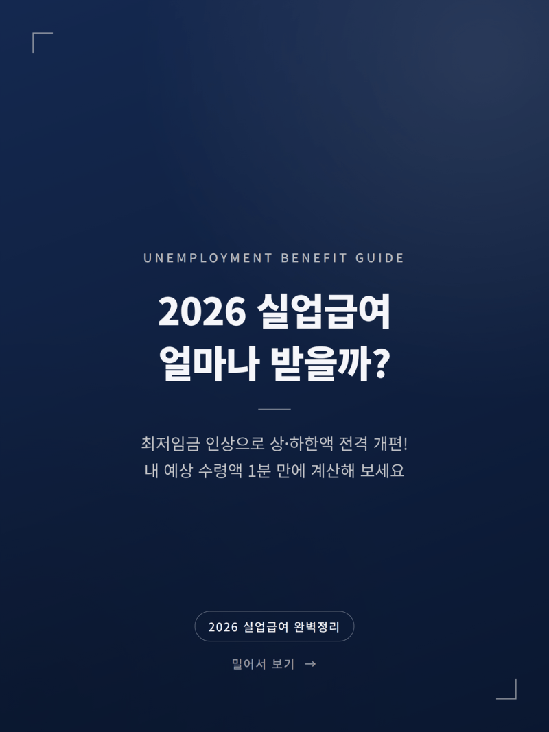 2026 실업급여 예상수령액 계산법 및 수급기간 (+구직급여 모의계산 조건)