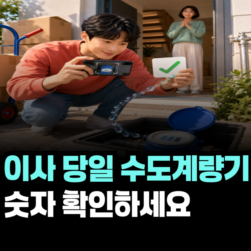 이사 당일 수도계량기 숫자 확인하세요, 수도요금 정산·납부 방법