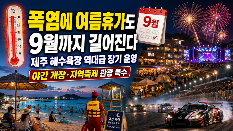 폭염에 길어진 여름휴가…제주 해수욕장 연장 운영과 강원 모터스포츠 관광 특수