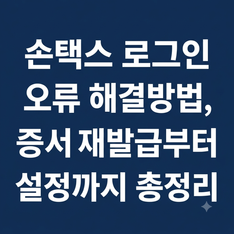 손택스 로그인 오류 해결방법, 인증서 재발급부터 설정까지 총정리