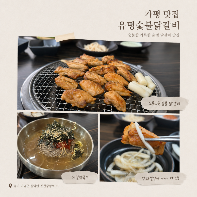 가평 설악면 맛집 유명숯불닭갈비 야르한 메밀막국수