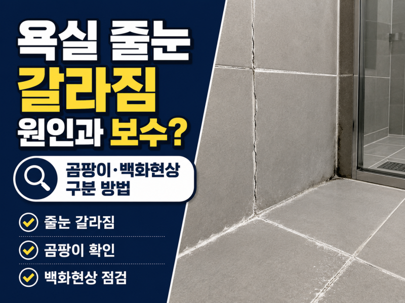 욕실 줄눈 갈라짐·곰팡이·백화현상, 원인과 보수 방법은?