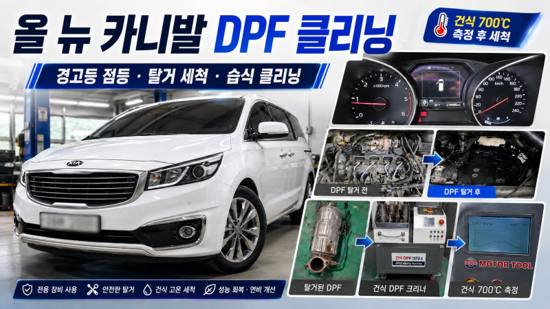 올뉴카니발 DPF클리닝 전문 | P2003 DPF효율저하·P24AE/P24AF PM센서 수리/서울 스타모터