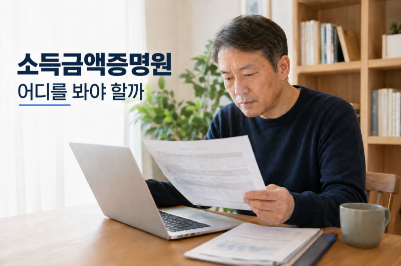 소득금액증명원 발급, 수입금액·소득금액 보는법