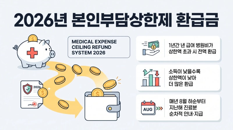 병원비 많이 낸 분들 필독! 2026 본인부담상한제 환급금 소득분위별 기준 & 신청 방법 총정리