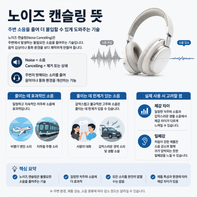 노이즈 캔슬링 뜻 액티브 원리까지 궁금하다면?
