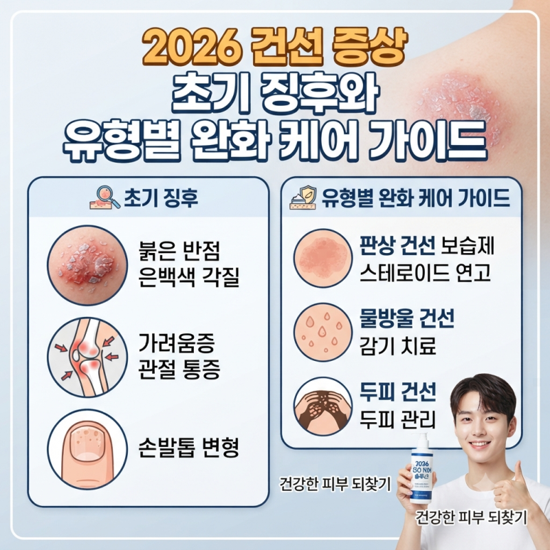 2026 건선 증상 초기 징후와 유형별 완화 케어 가이드
