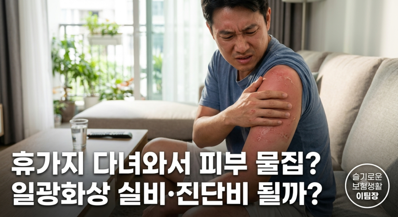 "휴가 다녀와서 피부에 물집이?" 일광화상(햇빛 화상) 실비 & 화상 진단비 보상 기준