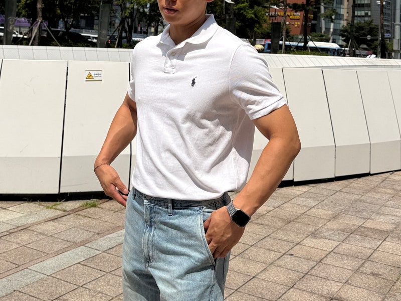 폴로 랄프로렌 커스텀 슬림핏 카라티 후기, 사이즈와 핏 — 사진 5