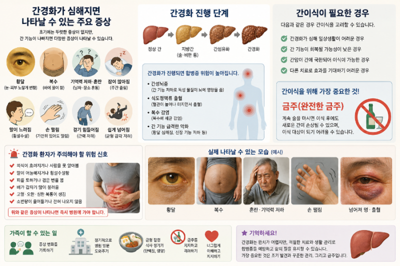 간경화가 심하면 갑자기 죽을 수도 있을까? 황달·복수·간암 의심·간이식까지 들은 가족의 ....