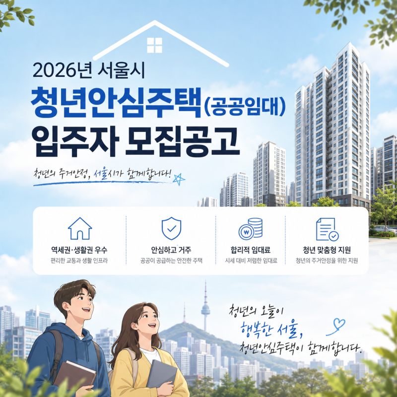 2026년 청년안심주택 (공공임대) 입주자격 조건 총정리