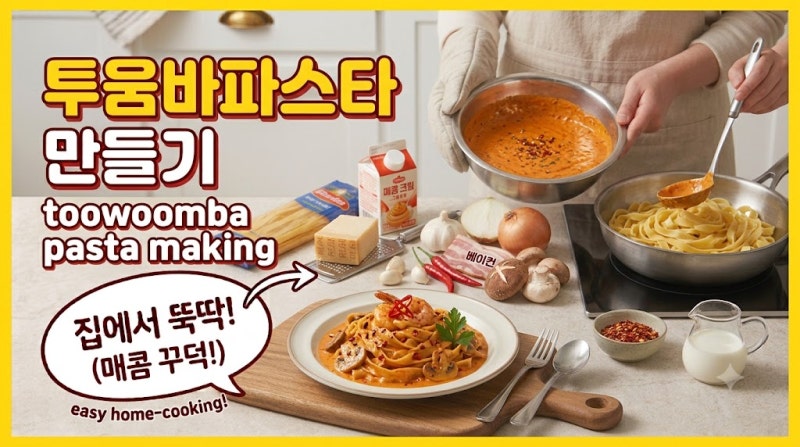 투움바파스타 집에서 만들기, 레스토랑 맛 그대로! 꾸덕하고 매콤한 황금레시피