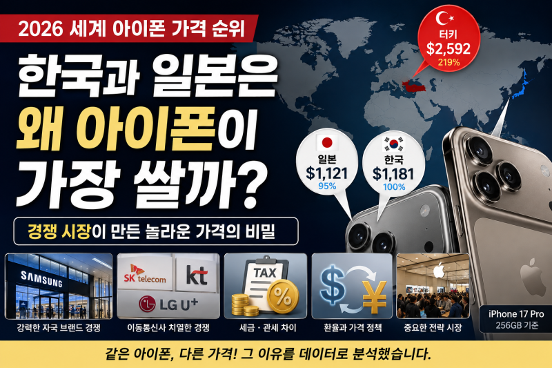 2026 한국과 일본은 왜 아이폰17이 가장 쌀까. 세계 아이폰 가격 순위