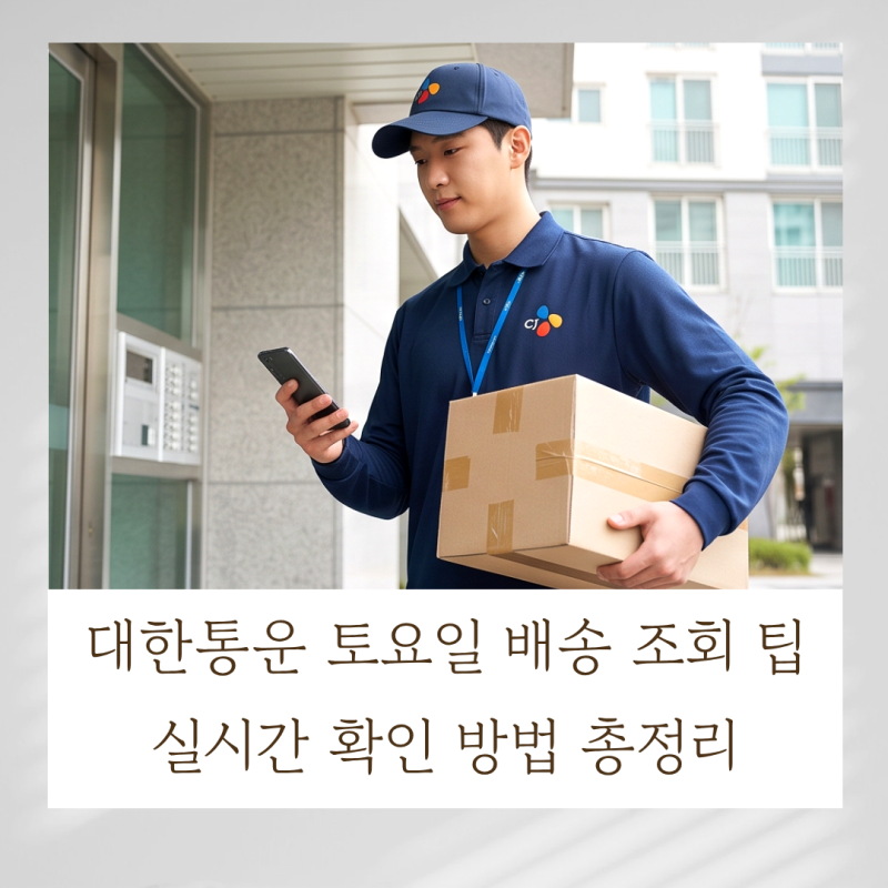 CJ대한통운 토요일 배송 조회 팁! 실시간 확인 방법 총정리