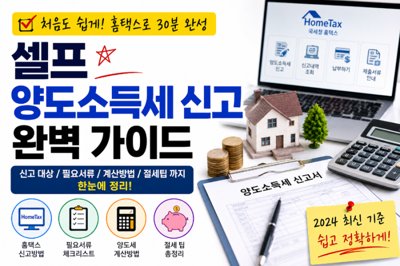 [부동산] 양도소득세 셀프 신고, 세무사 없이 직접 하는 가장 쉬운 방법