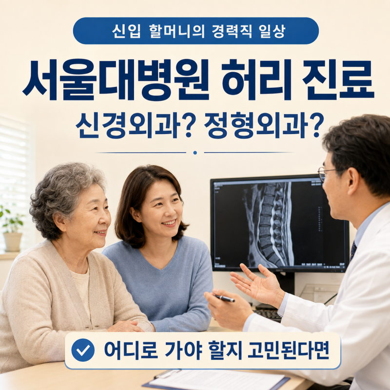 서울대병원 허리 진료, 허리디스크 신경외과 교수님 정형외과 교수님 어디로 예약해야 할까....