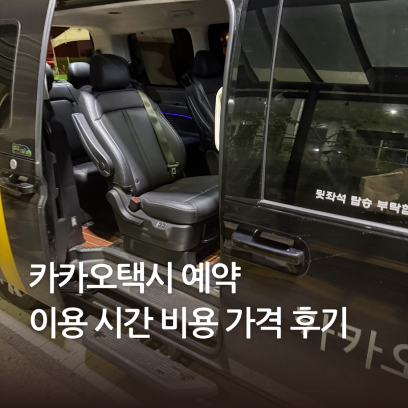 카카오택시 벤티 블루 블랙 비교 및 예약 방법 가격 이용 후기
