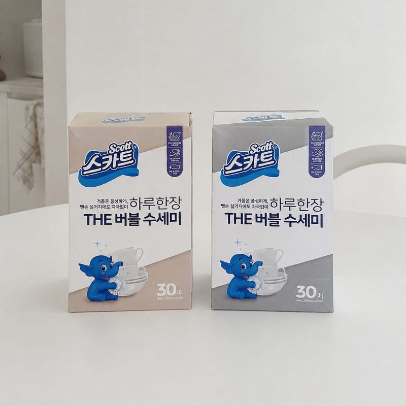 세균 번식 걱정없는 일회용 수세미, 스카트 버블 수세미