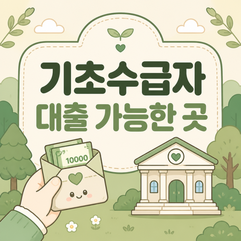 기초수급자는 대출 못 받는다? 진짜 되는 곳 3군데 총정리