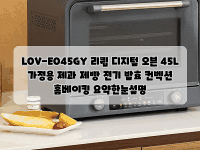 LOV-EO45GY 리큅 디지털 오븐 45L 가정용 제과 제빵 전기 발효 컨벡션 홈베이킹 요약한눈설명