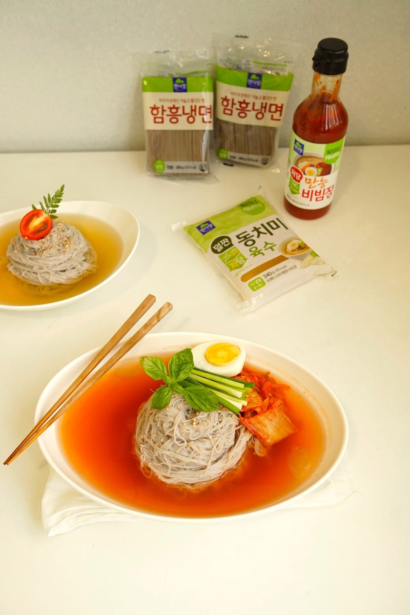 맛있는 김치물냉면 만드는 법 면사랑 함흥냉면 사리와 냉면 육수 추천!