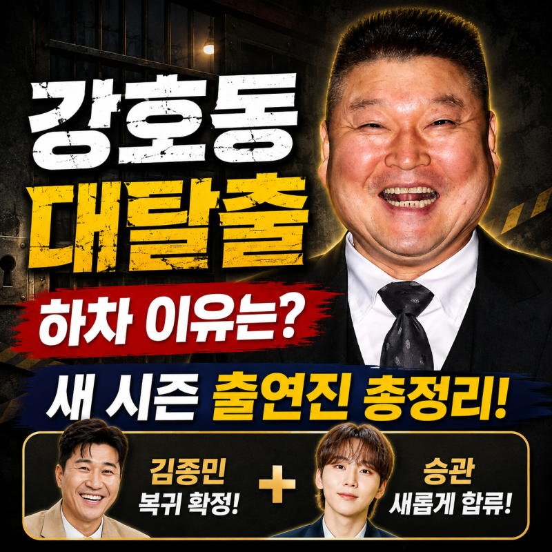 강호동 대탈출 하차 이유는? 새 시즌 출연진·김종민 복귀·승관 합류 총정리
