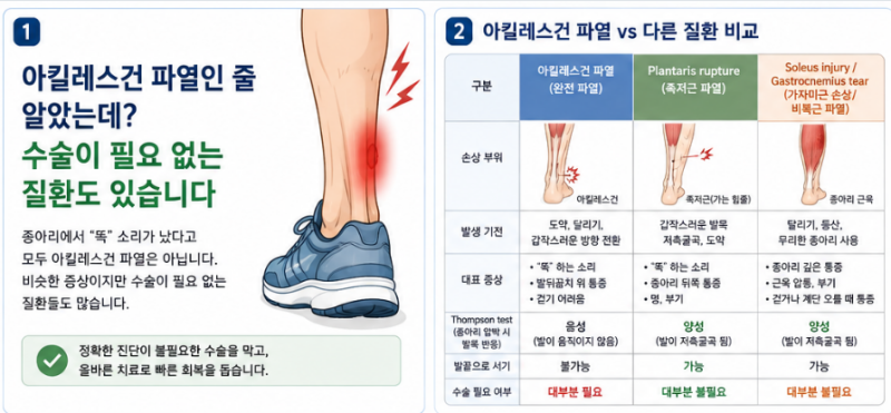 "뚝" 소리가 났다고 모두 아킬레스건 파열일까요?
