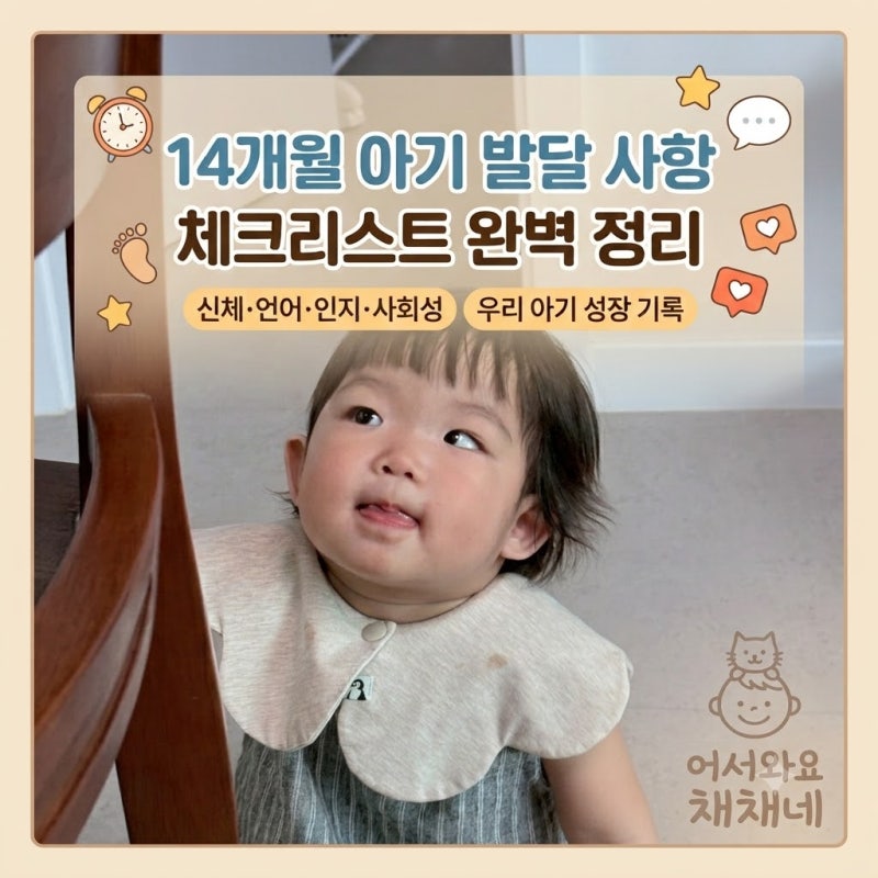 14개월 아기 발달 지표 및 체크리스트 정리 (신체, 언어, 인지)