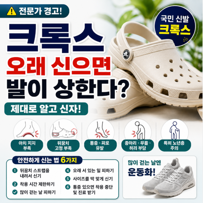 '국민신발' 크록스 오래 신으면 정말 발이 상할까 / 전문가들이 짚는 문제점, 부작용과 안전....