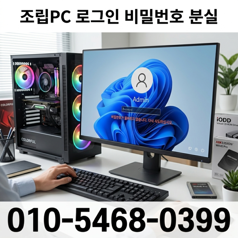 개포동 수서동 컴퓨터수리 조립PC 로그인 비밀번호 분실해서 윈도우11 암호 해제