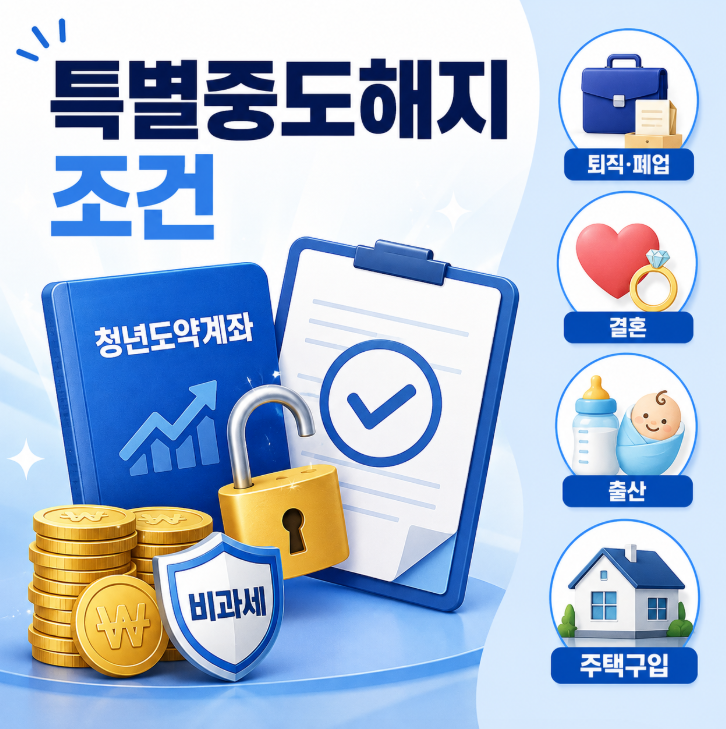 청년도약계좌 특별중도해지 사유와 신청방법, 정부기여금 비과세 유지 조건