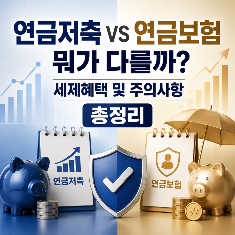 연금저축 vs 연금보험 뭐가 다를까? 세제혜택 및 주의사항 총정리