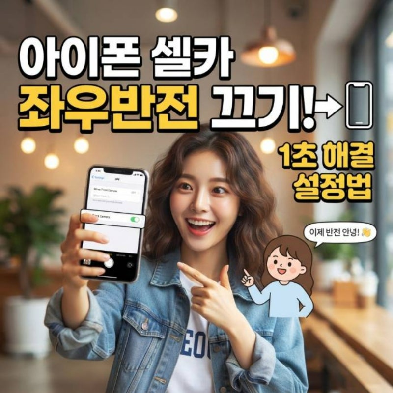 아이폰 카메라 셀카 좌우반전 끄기 해제 설정 하는법