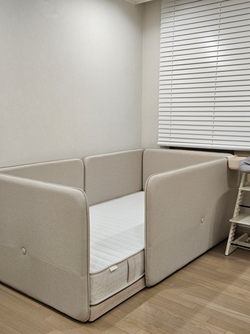 일룸 | 쿠시노 코지 저상형침대(SS) 말랑벽매트형 올인원패키지 실리콘패브릭 크림 색상 가격....