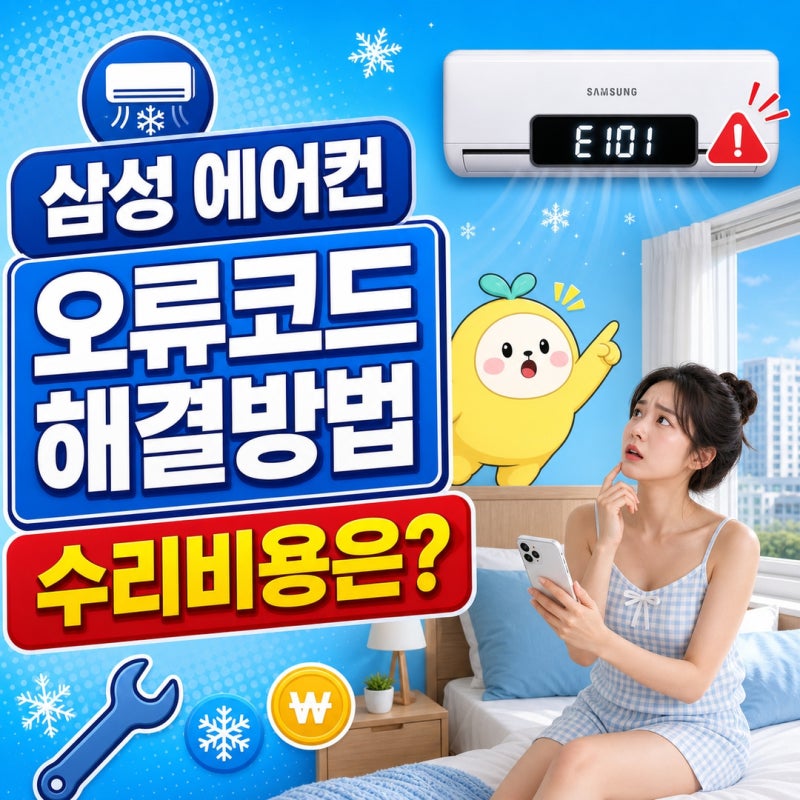 삼성 에어컨 오류코드 해결방법, 에러코드 C101 뜻 수리비용은?