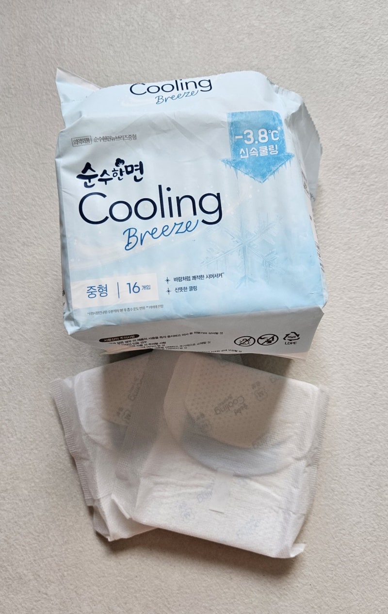 여름 생리대 추천: 자극 없이 시원한 순수한면 쿨링 브리즈 Cooling Breeze