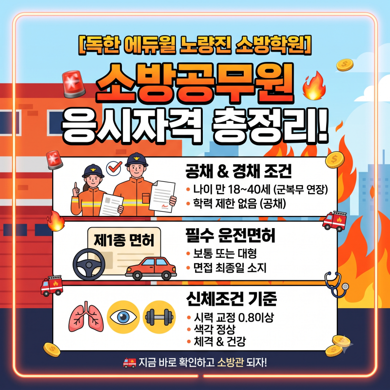 [노량진소방학원] 소방공무원 응시자격 총정리!!