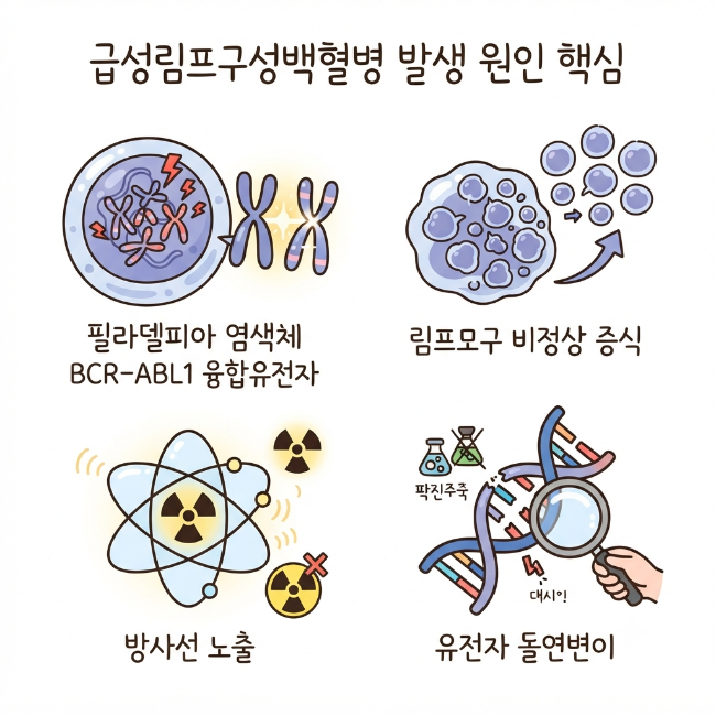 급성림프구성백혈병 원인 총정리｜유전자 이상과 림프모구 증식의 발생 구조