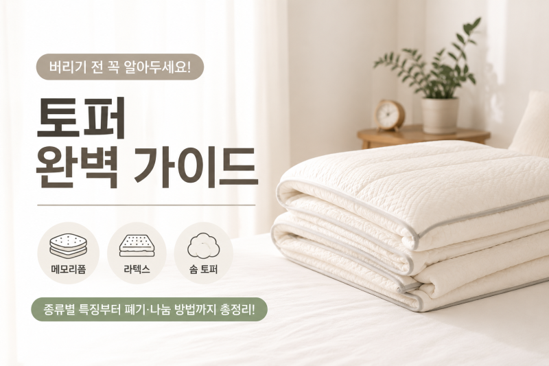 토퍼, 그냥 버리면 과태료 나올 수 있습니다｜토퍼 버리는 법 가장 쉽게 정리