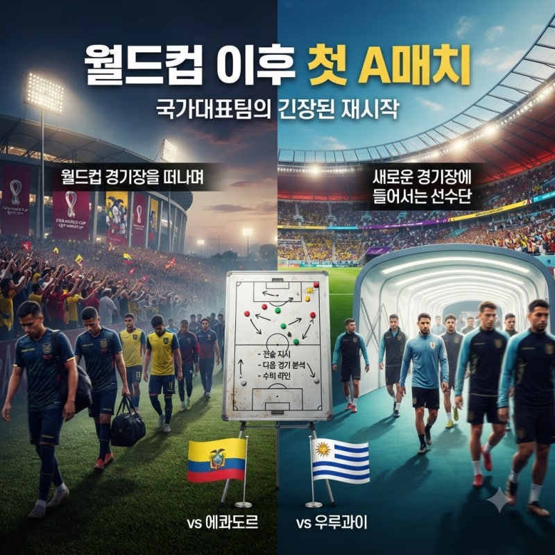 축구대표팀 9월 A매치 일정 에콰도르 우루과이전 임시 감독 체제 첫 시험대